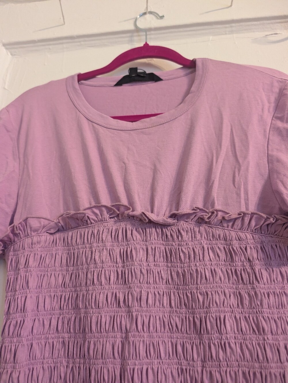 Veronica Beard NEW Violet Tshirt Dress-Medium With Shirring - Picture 3 of 6